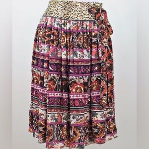Diane von Furstenberg Vintage Sequence Multicolor Silk Sequin Wrap Skirt Large